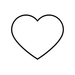 Simple heart outline on a white background image on transparent background