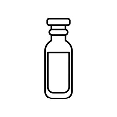 Obraz premium Outline drawing of a bottle with a stopper on top on transparent background