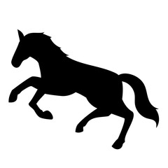 走る馬のシルエットイラスト