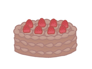 デコレーションケーキのイラスト　チョコレート