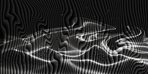 Abstract Black and White Wavy Light Patterns background texture