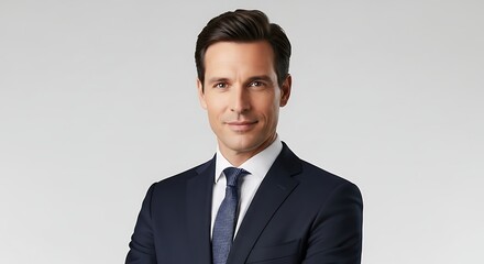 Professional Portrait of Confident Businessman in Suit Contemporary Headshot Smart Attire Formal Corporate Presentation