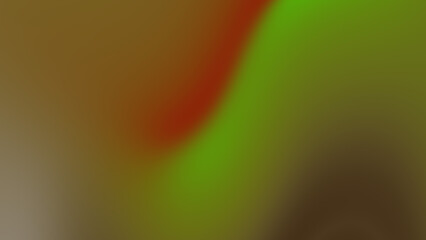Abstract blurred background with gradient of green, brown and red colors