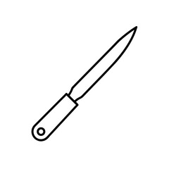 Isolated outline drawing of a single nail file tool on transparent background