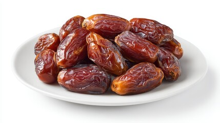 New dates on a white dish set against a white backdrop