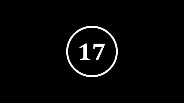 White Number 18 Inside A Circle On A Black Background eighteen numeral