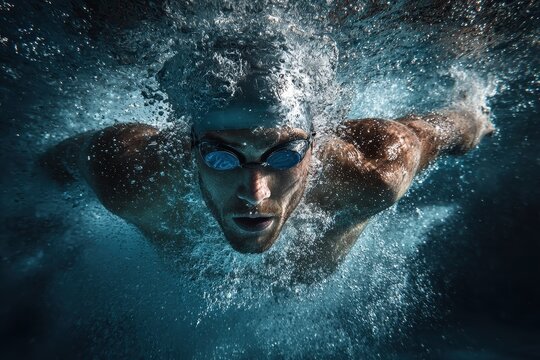 Underwater front crawl swimmer