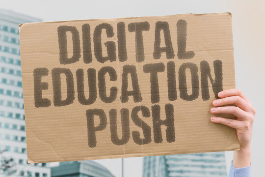 "Digital Education Push" Digital education initiatives expand amid technology use growth. EDUCATION. DIGITAL. INNOVATION. E-LEARNING. TECHNOLOGY.