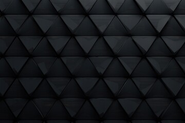 Simple and minimalist black background with endless small triangle houses arranged in a geometric pattern, perfect for digital interfaces, web elements, and wallpaper designs in urban themes.