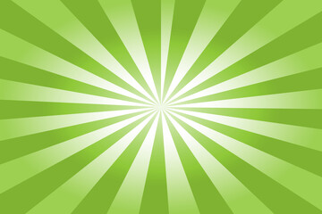 Abstract green and white starburst background with radiating light rays