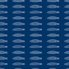 Seamless childish pattern with funny fishes. Creative kids texture for fabric, wrapping, textile, wallpaper, apparel.