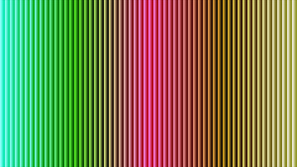 Vertical Color Stripes with Cyan Green Pink Orange Gradient and 3D Effect abstract