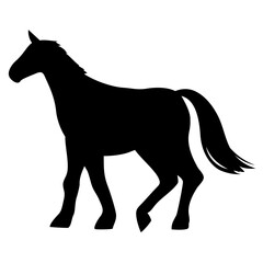 歩く馬のシルエットイラスト