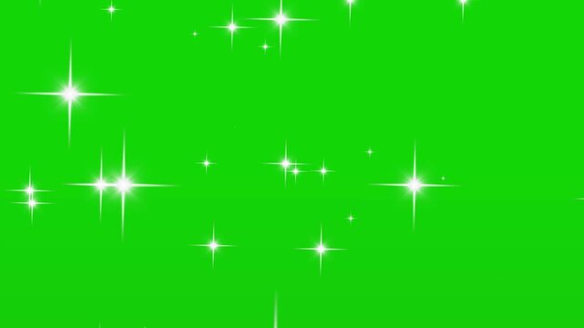 Cosmic starry sky with twinkling stars. twinkle stars at sky, 4k Stars Sparkling In The Night Sky Background,  bright blinking and sparkling stars in loop mode, A starry night sky filled green screen