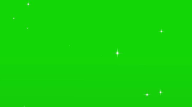 Cosmic starry sky with twinkling stars. twinkle stars at sky, 4k Stars Sparkling In The Night Sky Background,  bright blinking and sparkling stars in loop mode, A starry night sky filled green screen