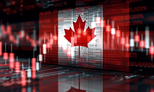 Detailed digital illustration of the canadian flag prominently displayed with a maple leaf emblem against a clean background for patriotic themes
