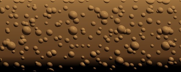 a multitude of mocha-colored spheres floating in a gradient space
