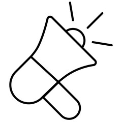 Megaphone Line Icon, hand drawn vector illustration of a brush