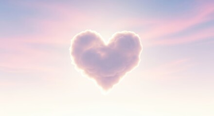 Obraz premium Heart Shaped Cloud in Pink Sky