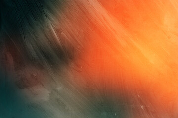 Dark teal orange abstract gradient textured background, modern artistic brush strokes, moody digital painting design