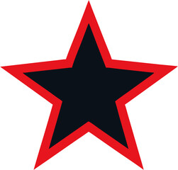 red star on white background