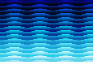Blue Wave Gradient. Horizontal Abstract Pattern with Light to Dark Flow and Smooth Depth. Modern futuristic texture suitable for tech design, wallpaper, cover, poster, banner, brochure, website, flyer