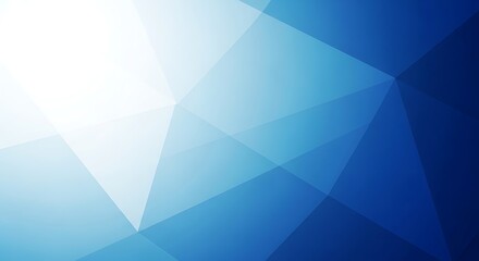 Obraz premium Abstract geometric background with a gradient of blue tones and a bright white light effect