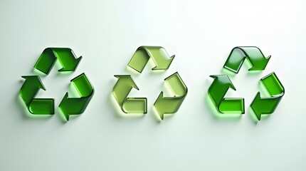 Obraz premium Promote environmental sustainability with modern green recycling symbol on clean background