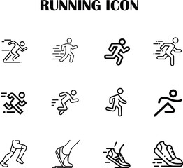 Running icon vector — minimalist fitness and sport symbol design for app, web, and infographic use
