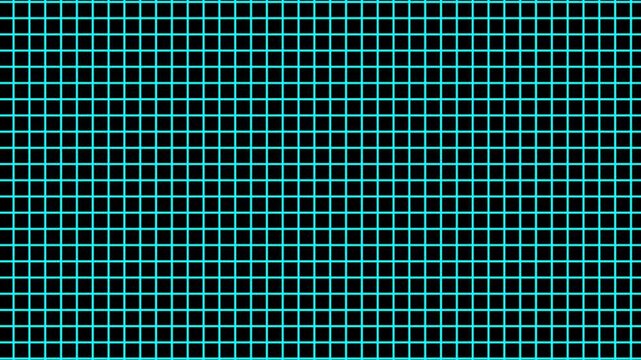 Animation of squares with grid background. Cyan grid wall. Horizontal grids move background concept. Cyan grid move to right.
