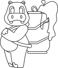 Hippo Beer Animal Vector Graphic Art Illustration