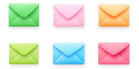 Set of mail icons isolated on   white background, vector, illustration.