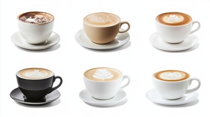 Set of coffee cups isolated, photo