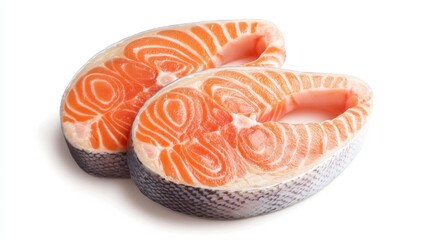 Salmon steaks isolated,photo