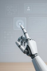 Robotic hand interacting with hud for intelligent automation