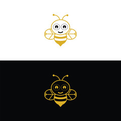 golden bee icon simple modern