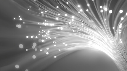 Illuminating Fiber Optics: A luminous display of fiber optic cables radiates light, representing connectivity and the flow of information. Capturing the essence of modern data transmission