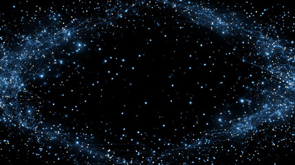 Fototapeta premium Celestial Swirl: An immersive image of a swirling, cosmic phenomenon, with sparkling particles against a vast expanse of darkness. evoking mystery and wonder of space