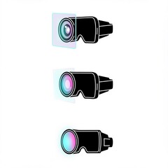 vector video camera icon isolated on white