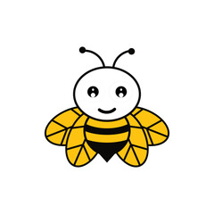 Fototapeta premium golden bee icon simple modern