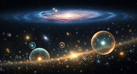 Cosmic Multiverse - A Realm of Bubbles and Galaxies.