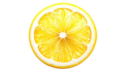 Vivid, bright yellow cross-section of a lemon, with intricate pulp details, against a solid black backdrop