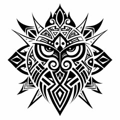 Tribal patterns vector clean black silhouette design white background