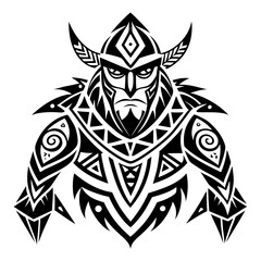 Fototapeta premium Tribal patterns vector clean black silhouette design white background