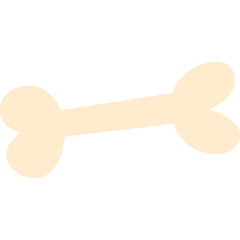 Simple Cartoon Bone Shape Object Isolated on White Background with Soft Shadow for Graphic Design Elements