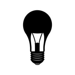 Obraz premium Silhouette of a classic light bulb on a clean white background