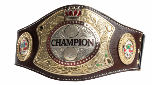 Champion wrestling belt isolated on transparent background