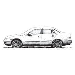 Naklejka premium snow car, winter vehicle, black and white vector, 