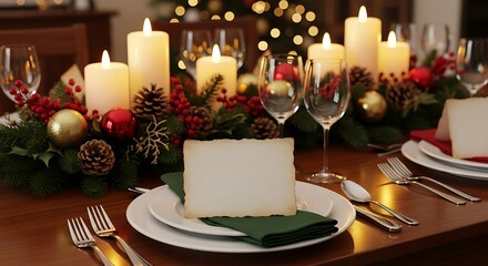 Festive Christmas Dinner Table Setting