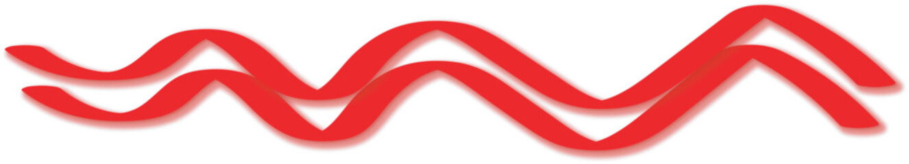Red Zigzag Wave Lines Graphic Representing Sound Signal or Radio Frequency Data Flow Isolated